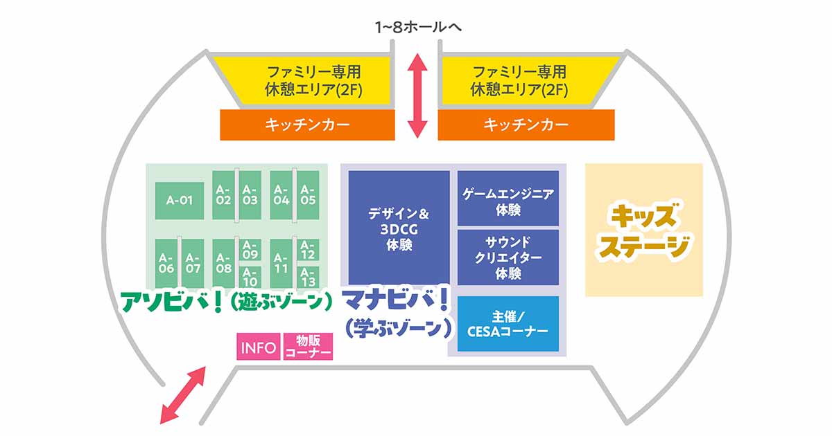 東京ゲームショウ2025、ファミリーゲームパークの会場マップ